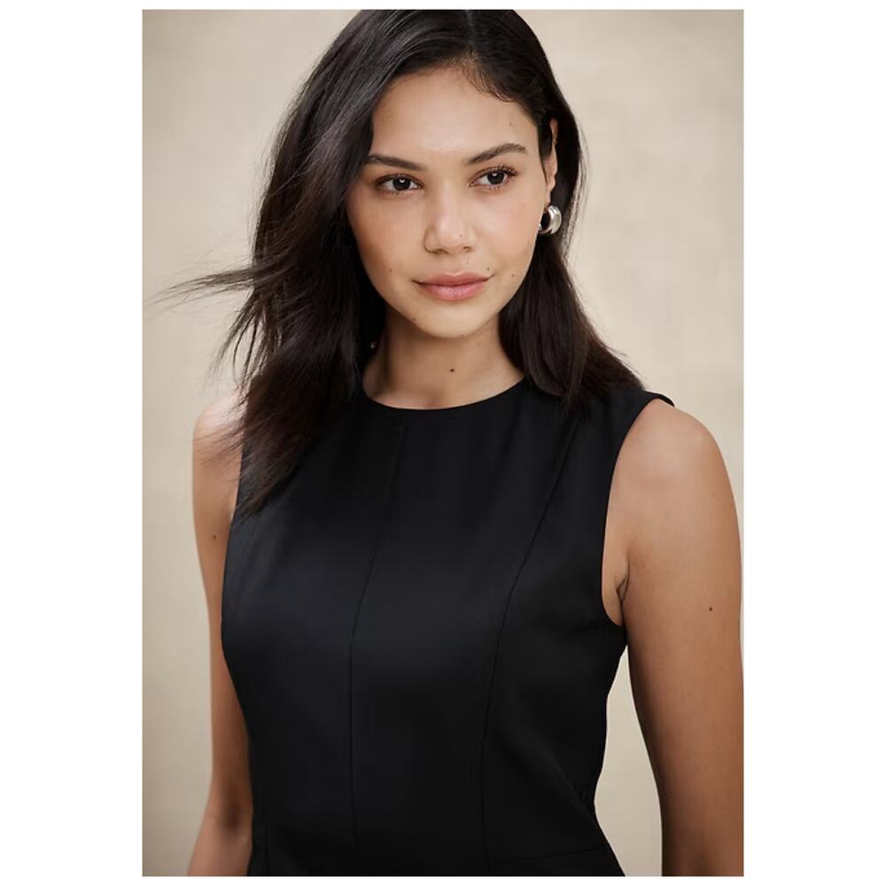 Banana Republic Black Sculpted Knee Length Sheath Dress Sz.10 NWT - Picture 2 of 15
